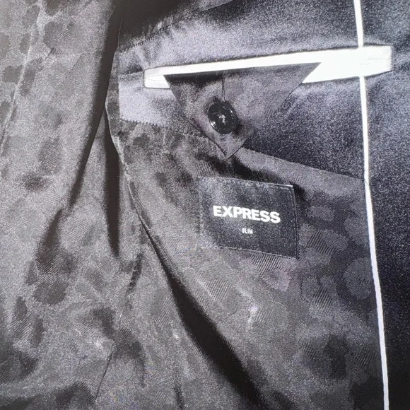 Express Velvet Red and Black Blazer Sport Coat